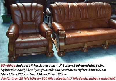 Bőr-börze Boston bőrgarnitúra