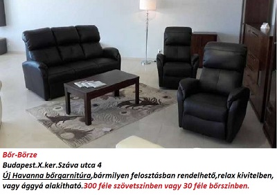 Bőr-börze havanna bőrgarnitúra