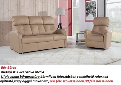 Bőr-börze havanna bőrgarnitúra