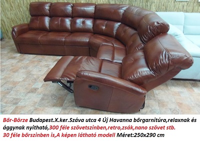 Bőr-börze havanna bőr ülőgarnitúra