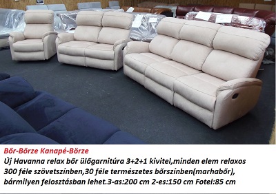 Bőr-börze havanna bőr ülőgarnitúra