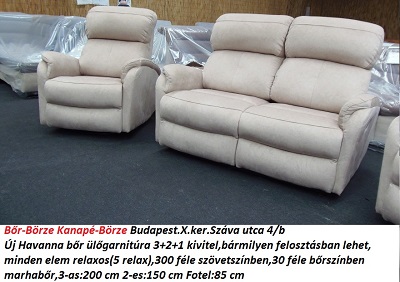 Bőr-börze havanna bőr ülőgarnitúra