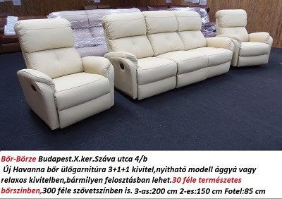 Bőr-börze havanna bőr ülőgarnitúra