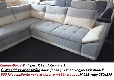 Bőr-börze madrid sarokgarnitúra