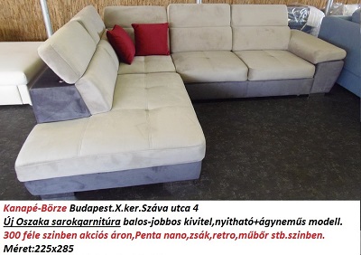 Bőr-börze oszaka sarokgarnitúra
